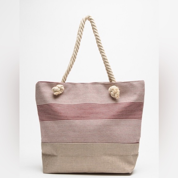 Coastal Cheer Rope Handle Beach Bag - Picture 5 of 5